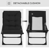 Outsunny Outdoor Folding Lawn Chair, Foldable Chair with Cushion, Armrest and Steel Frame for Poolside, Deck, Backyard(m-5)