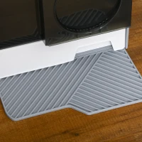 PawHut Hooded Cat Litter Box w/ Litter Mat, Litter Particle Catching, Gray(m-9)