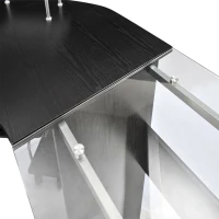 HOMCOM 69" Modern L-Shaped Tempered Glass Office Computer Desk with Elevated Monitor Stand, Rolling CPU Holder, Pull Out Keyboard Tray and Steel Frame, Black(m-8)