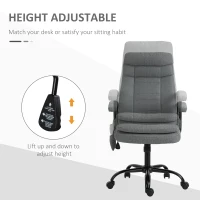 Vinsetto Executive Massage Office Chair with 2-Point Lumbar Massage, USB Power, Adjustable Height, Padded Headrest, Armrest, Grey(m-6)