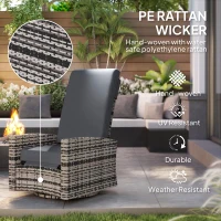 Outsunny Outdoor Rattan Wicker Lounge Chair with Footrest & Soft Cushion for Patio, Garden, Backyard, Grey(m-4)
