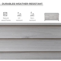 Outsunny 75 Gallon Wooden Storage Box patio Deck Box Bench, Garden Backyard Outdoor Storage Container with Aerating Gap & Weather-Fighting Finish, Grey(m-5)
