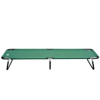 Outsunny Folding Camping Cot for Adults Portable Outdoor Sleeping Bed for Office Beach Home, Green(m-10)