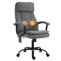 Vinsetto Executive Massage Office Chair with 2-Point Lumbar Massage, USB Power, Adjustable Height, Padded Headrest, Armrest, Grey(m-1)