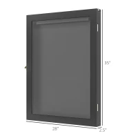 HOMCOM 23.5" x 31.5" UV-Resistant Sports Jersey Frame Display Case, Black(m-3)