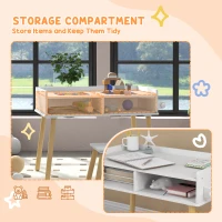 Qaba 3 in 1 Kids Table and Chair Set for Playing, Drawing, Reading, Art, Craft, for Nursery, Playroom, Blue(m-5)