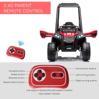 Aosom 12V Kids UTV with Music, Lights, MP3/USB, Suspension System, Remote Control, Red(m-6)