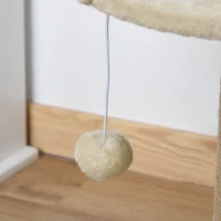 PawHut Cat Tree with Scratching Post, Toy Ball, Perch, Small Cat Tower for Indoor Cats - 16" x 16" x 19", Beige(m-11)