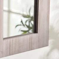 HOMCOM 41" x 31.5" Large Rustic Wall Mirror, Arch Window Mirror for Wall Decor in Living Room, Bedroom, Entryway, Natural(m-7)