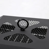 Outsunny Wood Burning Portable Fire Pit, Outdoor Firepit with Cooking BBQ Grill, Spark Screen, Poker for Backyard, Black(m-9)