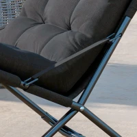 Outsunny Outdoor Folding Lawn Chair, Foldable Chair with Cushion, Armrest and Steel Frame for Poolside, Deck, Backyard(m-10)