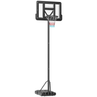 Soozier Portable Basketball Hoop, 7.5-10FT Height Adjustable Swimming Pool Basketball Goal with 43.25" Backboard, Wheels and Fillable Base, for Youth & Adults(m-11)