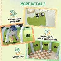 Qaba Crocodile Design Kids Play Tunnel for Kids to Crawl Through, 113" Long(m-7)