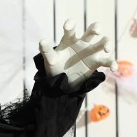 HOMCOM 5.6' Life Size Zombie Bride, Outdoor Halloween Decoration Animatronic, Sound and Motion Activated Light Up Eyes(m-9)