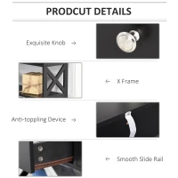 HOMCOM 39" Console Table, Narrow Entryway Table with Storage Shelves, Drawers and X Frame for Behind Couch, Living Room, Hallway, Black(m-6)