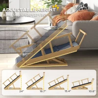 PawHut Dog Ramp, Adjustable Height Pet Steps, Foldable Dog Stairs with Non-slip Mat for Small to Large Dogs(m-5)