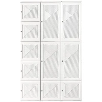 HOMCOM Portable Wardrobe Closet, Folding Clothes Storage Organizer with 8 Cube Compartments, 2 Hanging Rods, 11 Magnet Doors, White(m-11)