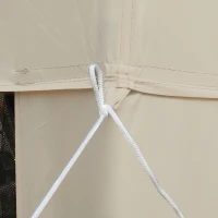 Outsunny 10' x 10' Canopy Tent, Party Tent with Mesh Netting and Double Tier Roof for Backyard, Garden, Patio, Outdoor, Beige(m-8)