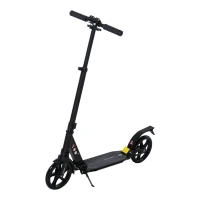 Soozier Kick Scooter Foldable Aluminum Ride On Toy For 8+ Adult Teens with Foot Brake, Adjustable Handle, 7.75'' Big Wheels, Black(m-2)
