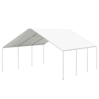 Outsunny 19' x 19.5' Carport, Portable Garage and Patio Canopy Tent, Anti-UV Cover for Car, Truck, Boat, Catering, Wedding(m-2)