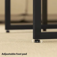 HOMCOM Nesting Coffee Table Set of 3, Modern End Tables with Black Metal Frame for Living Room Home Furniture, Brown(m-5)