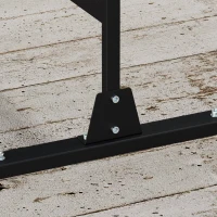 Outsunny 6.5FT Decorative Outdoor Divider, Metal Privacy Screen with Stand, Large Leaf Style, Black(m-9)