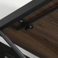 HOMCOM Folding Computer Desk, 47.25"W Home Office Writing Desk with Metal Frame, Brown(m-9)