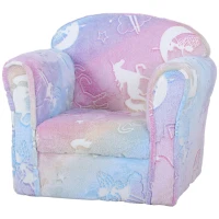 Qaba Toddler Chair with Luminous Fairy Design, Wooden Frame, for 18-36 Months, Multicolour(m-2)