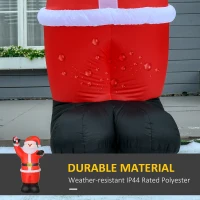 HOMCOM 8ft Inflatable Christmas Santa Claus with Candy Cane, Blow-Up Outdoor LED Yard Display for Lawn Garden Party(m-5)