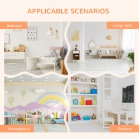 Qaba Kids Dress Up Storage, Multifunctional Kids Wardrobe Closet Hanging Rack Built for Kids Bedroom Storage, Featuring Bins, Cabinets, Top Shelf, and Drop-In Shelves, Orange(m-7)