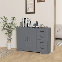 HOMCOM Modern Kitchen Storage Cabinet, Sideboard Buffet Cabinet with Drawers and Beadboard Door, Grey(m-8)
