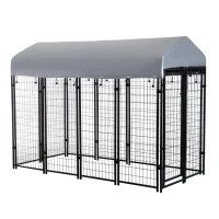 PawHut Outdoor Dog Kennel with Waterproof UV-Resistant Cover, 8 x 4 x 6 ft(m-11)