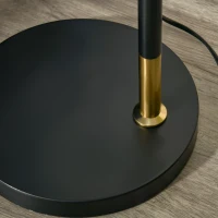 HOMCOM Arc Floor Lamp, Standing Reading Light, with Adjustable Lampshade, and Round Base for Living Room, Office, or Bedroom, Black/ Gold(m-8)