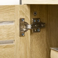 HOMCOM Industrial Sideboard Buffet Cabinet, Kitchen Storage Cabinet w/ Open Shelves, 2 Door Cupboards for Living Room, Natural(m-10)