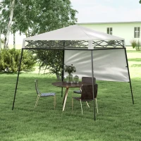 Outsunny 7' x 7' Pop Up Canopy Gazebo Tent with Backpack & Adjustable Legs, White(m-1)