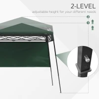 Outsunny 7' x 7' Pop Up Canopy Gazebo Tent with Backpack & Adjustable Legs, Green(m-6)
