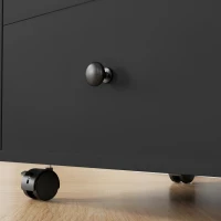 HOMCOM 3 Drawer File Cabinet on Wheels Mobile Home Office Storage Cabinet with Top Tray Under Desk Printer Stand, Black(m-8)