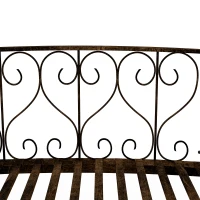 Outsunny 7' Metal Arch Garden Bridge Arc Footbridge with Side Railings Decorative Scrollwork, Bronze(m-8)
