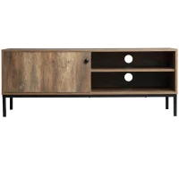 HOMCOM Retro TV Cabinet for TVs up to 50", TV Stand with Compartment and Adjustable Shelf, Media Console with Sliding Door for Living Room, Coffee(m-12)