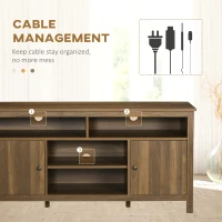 HOMCOM TV Stand for TVs up to 55", TV Unit with Storage Cupboard and Shelves, 55.1" x 15.7" x 27", Walnut(m-5)