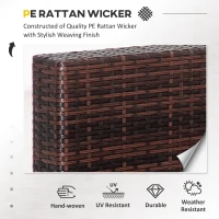 Outsunny 4-Piece Patio Furniture Sets Outdoor Wicker Conversation Set PE Rattan Sectional sofa set with Tempered Glass Coffee Table and Cushions for Backyard and Garden, Brown(m-4)