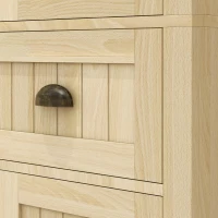 HOMCOM 72" Kitchen Cabinet, Kitchen Pantry Cabinet with 4 Doors, 2 Adjustable Shelves and Drawer, Nature Wood(m-9)