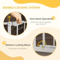 PawHut 41" Easy Open Indoor Dog Gates for Doorways, House, Stair - White(m-4)