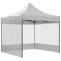 Outsunny 10' x 10' Pop Up Canopy Tent Gazebo with Wheeled Carry Bag and Sides, Height Adjustable for Outdoor, Patio, Garden(m-11)
