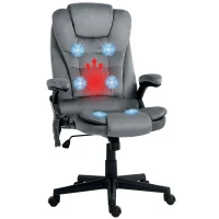 Vinsetto 6 Point Executive Office Chair with Heat, Velvet High Back Vibrating Massage Office Chair, Dark Gray(m-11)