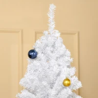 HOMCOM 7ft White Christmas Tree Artificial Christmas Tree with 1230 Branch Tips and Metal Stand(m-9)