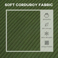 HOMCOM 46.5" Loveseat Couch with USB Ports, Corduroy Love Seat Sofa with Wood Legs for Living Room, Bedroom, Small Space, Green(m-5)