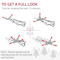 HOMCOM 7ft Artificial Prelit Christmas Tree with Warm White LED Light, Snow Flocked Branches, Metal Base, Pencil Xmas Tree(m-9)