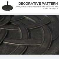 Outsunny 42 lbs Resin Round Market Umbrella Base Holder 22" Decorative Parasol Stand for Patio, Outdoor, Backyard, Bronze(m-4)
