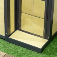 PawHut Outdoor Indoor Dog House with Openable Top, Weather Resistant Dog Kennel with Porch, Pet Furniture for Small and Medium Sized Dogs, Natural Wood(m-9)